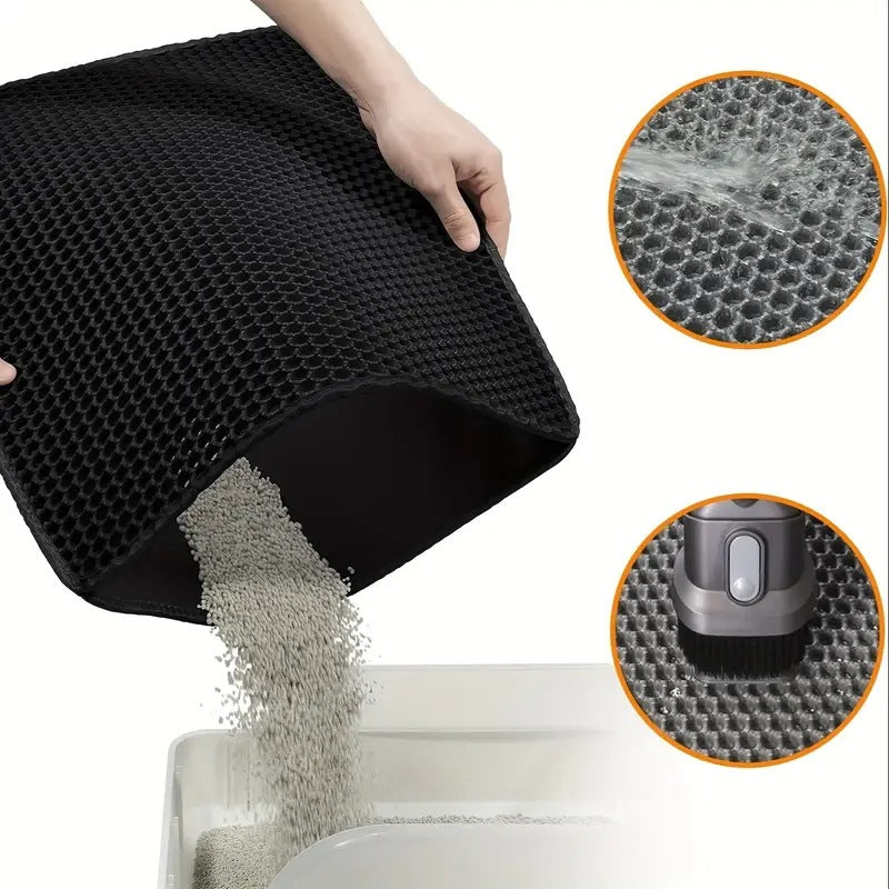 Double-layer EVA cat litter mat trapping litter, photo 1 of 77