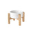 Elevated Ceramic Pet Feeding Bowl with Bamboo Stand, Anti-Spill Base in Five Colours