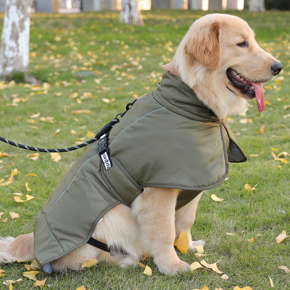 Thick padded reflective burgundy coat for large dogs, product image 1