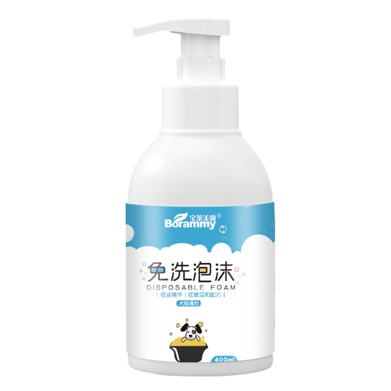 Wash-Free Pet Shower Foam 400ml, Deodorising Dry Bath Cleanser