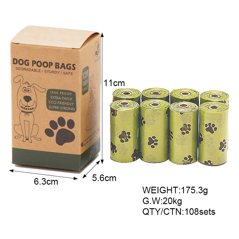 Degradable Pet Waste Bags on a Roll, Optional Dispenser