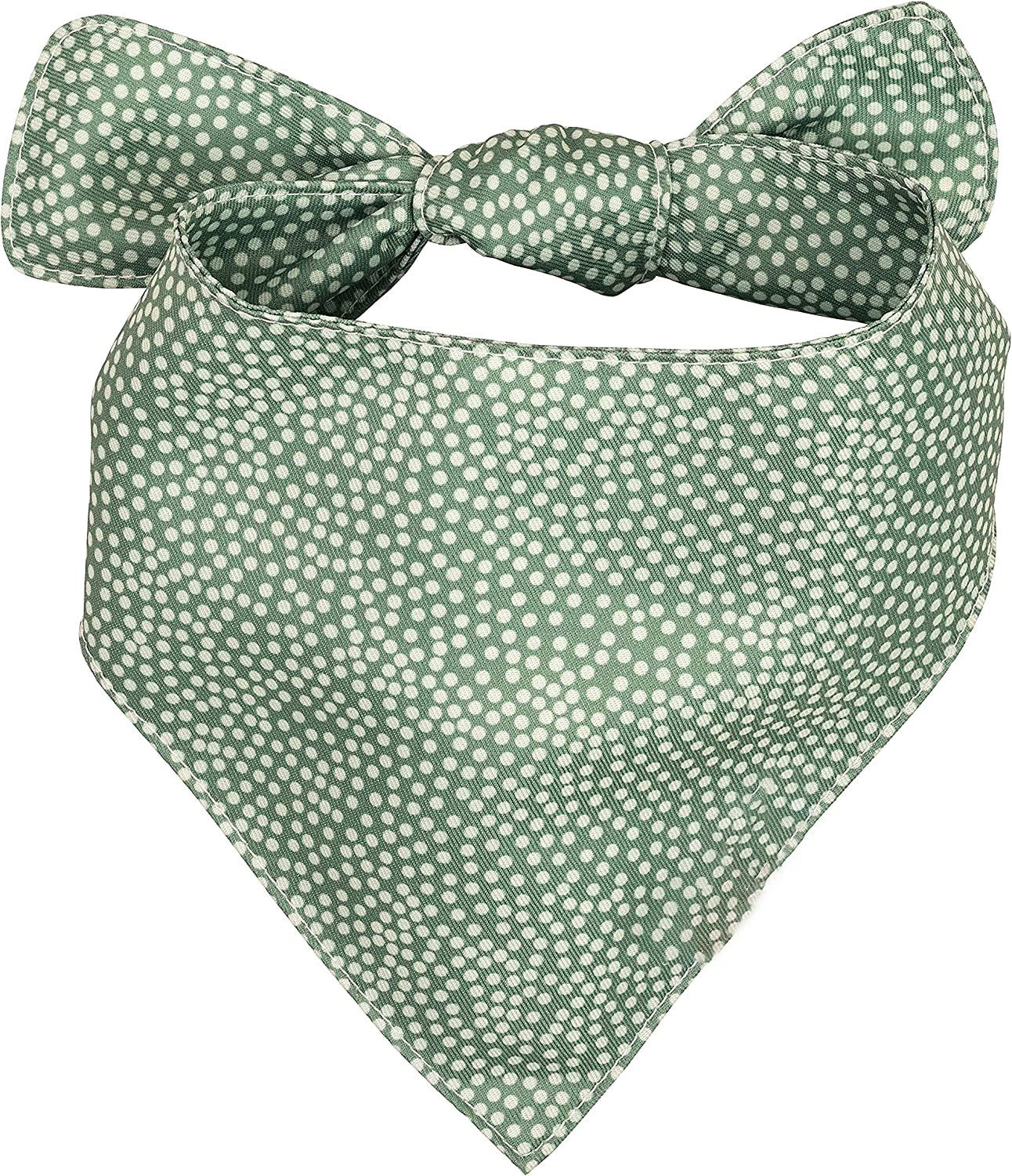 Reversible polyester dog bandana in fun prints in Dot, close-up detail