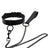 PU leather dog collar and lead set with chain detail, product image 1