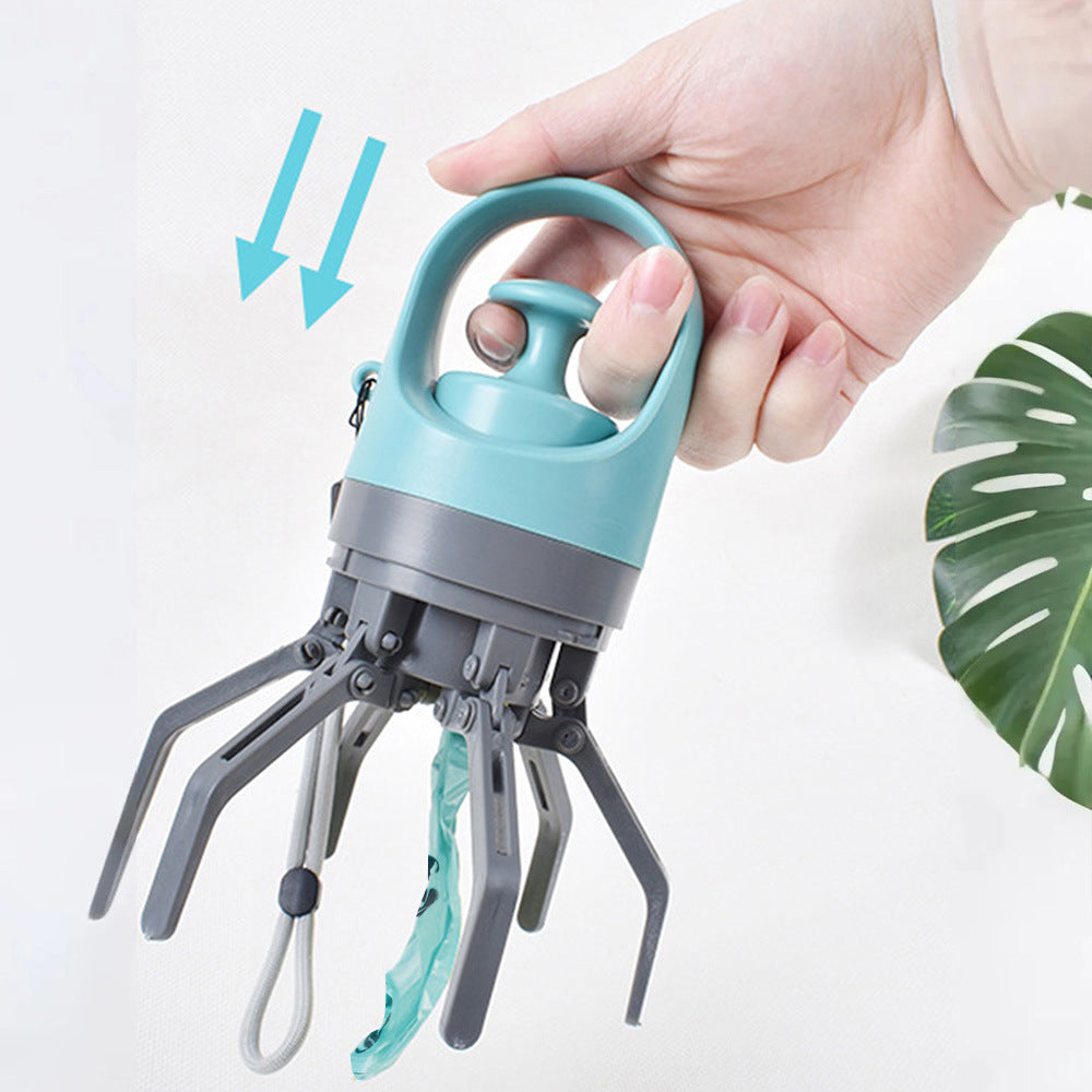 Zero Contact Dog Poo Picker with Six-Claw Grip, Portable Scooper