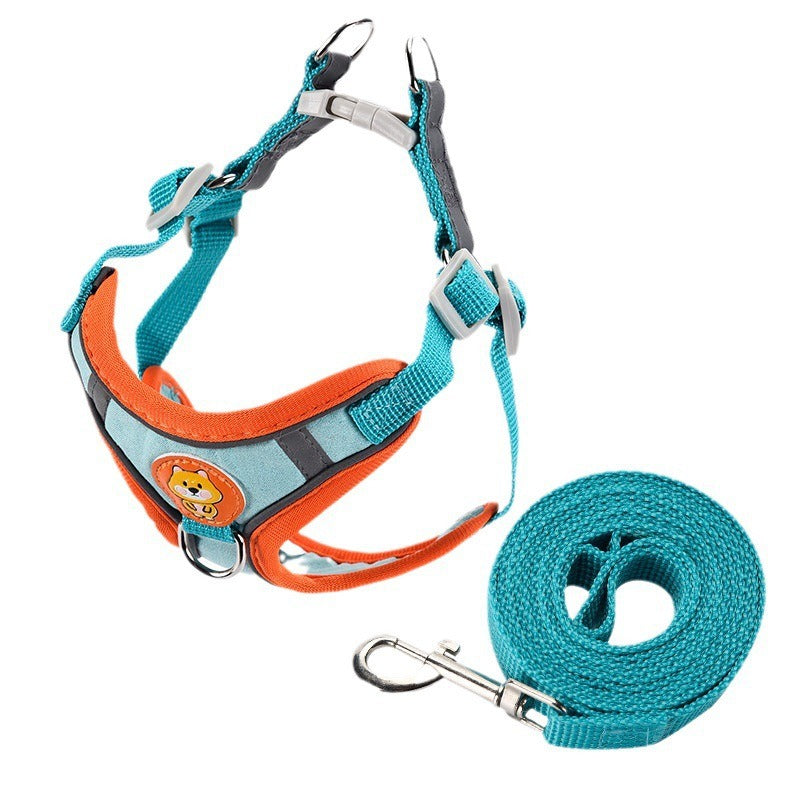 Reflective vest harness and lead for small dogs in 6 colour options