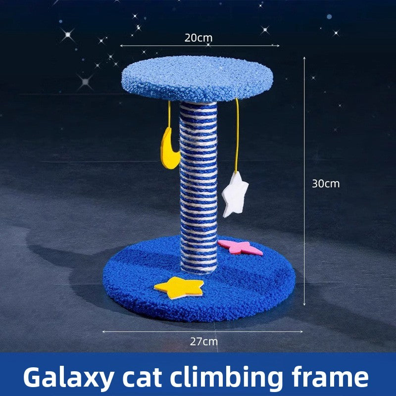 Vertical sisal cat climbing frame with space capsule in Galaxy