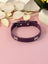 Adjustable PU leather dog collar in Cyan, material detail