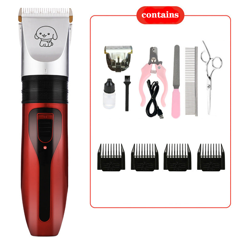 Cordless Dog Hair Clippers with Guide Combs, Low Noise Trimmer Kit