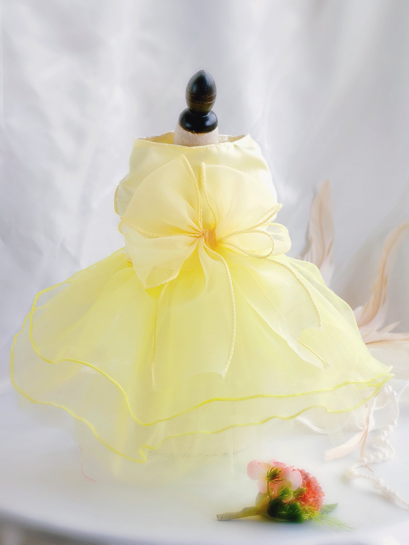 Layered satin and organza tutu dresses in six colours