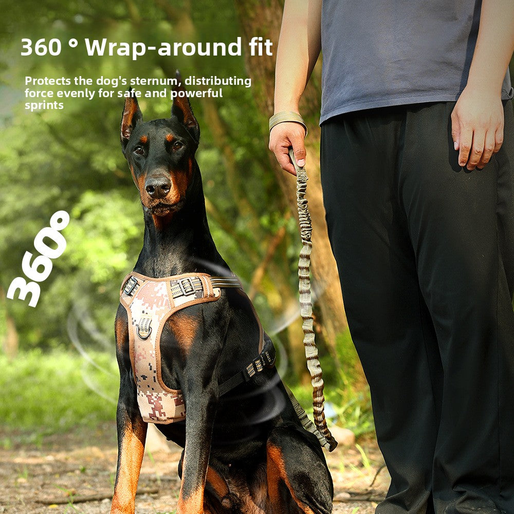 Nylon tactical dog harness with lead in 5 colour options