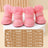 Warm cotton dog shoes with elastic cuffs for small dogs in Pink, front view