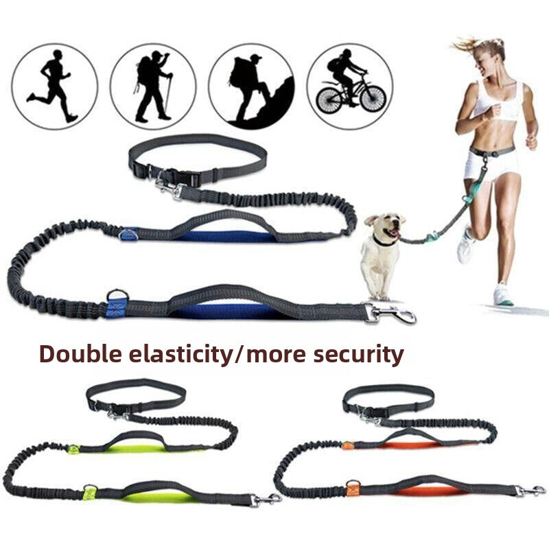 Hands-free running lead with waist belt in 5 colour options