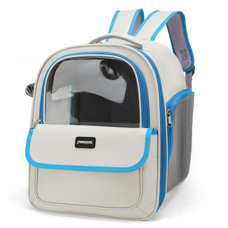 Grey Oxford cloth pet carrier backpack for small dogs, photo 10