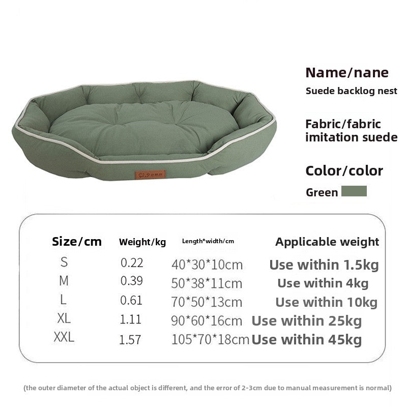 Soft suede oval pet bed with non-slip base, photo 9 of 25