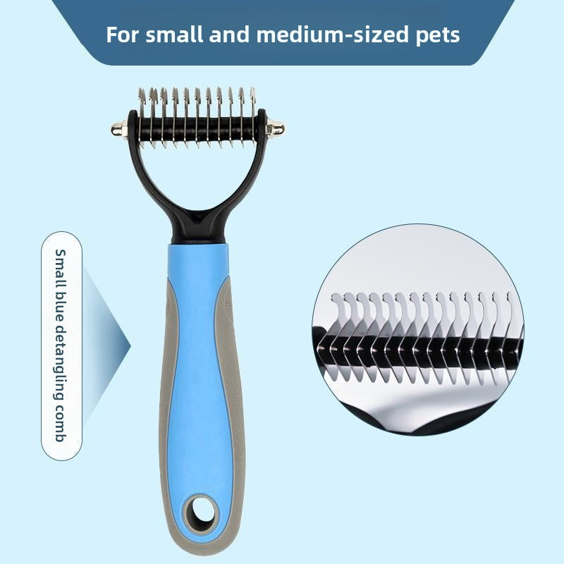 Dematting Comb for Dogs and Cats, Rounded Teeth Detangling Rake