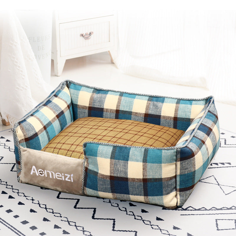 Check pattern pet nest bed with removable washable cover, photo 18 of 77