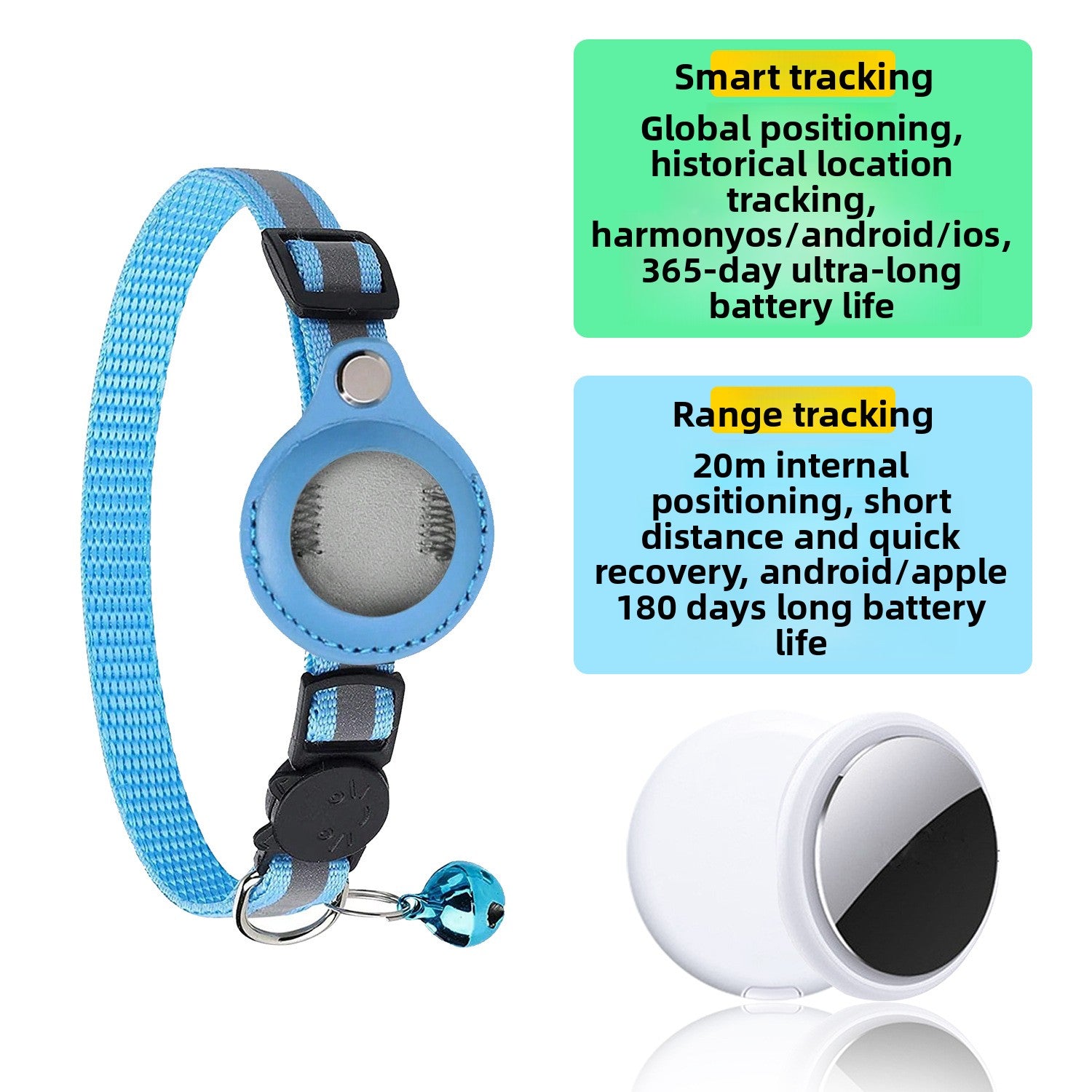 Reflective nylon dog tracking collar with locator, product image 5