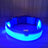 LED nylon pet collar with double-sided glow in Red, front view