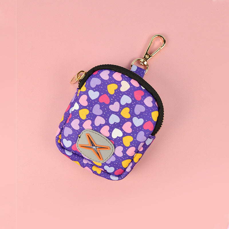 Patterned dog harness with ID tag in purple heart print, product image 17