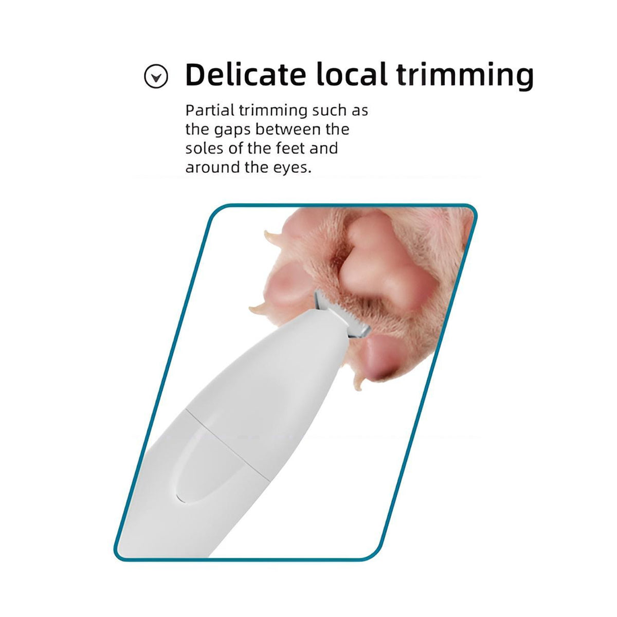 Ceramic Blade Pet Hair Clipper, Quiet Cordless Trimmer for Paws