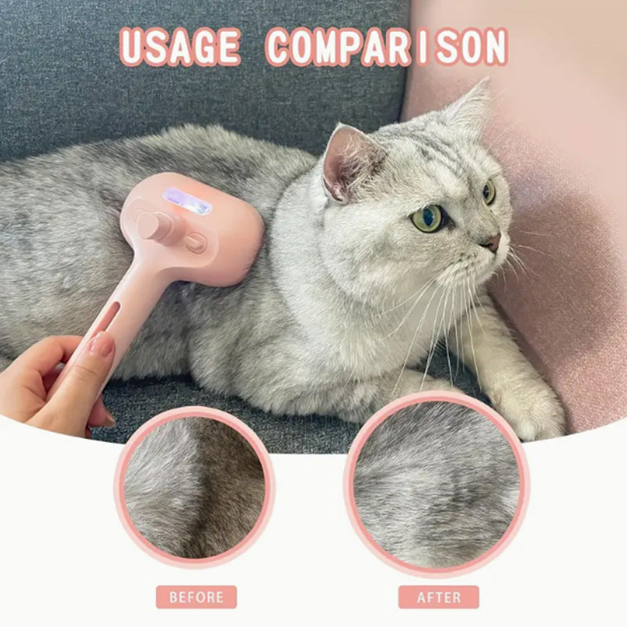 Long Handle Pet Steam Spray Massage Comb for Dogs and Cats