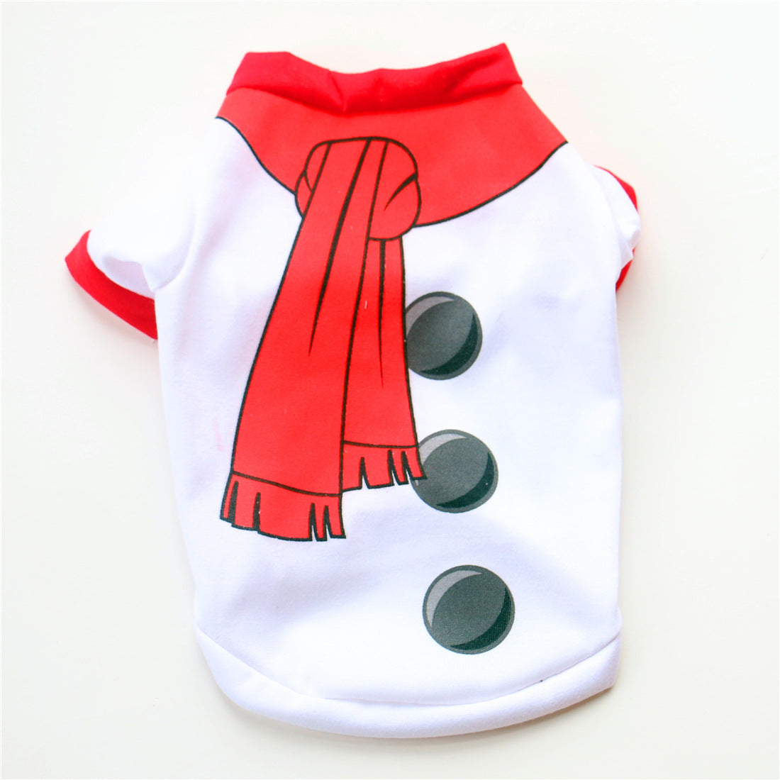 Christmas dog T-shirt in light polyester in Plain Grey, in use with a pet