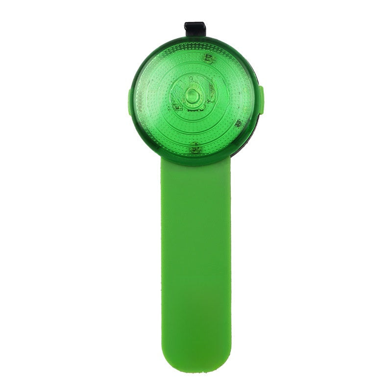 Rechargeable clip-on LED dog collar light, shown in 8 colours and styles