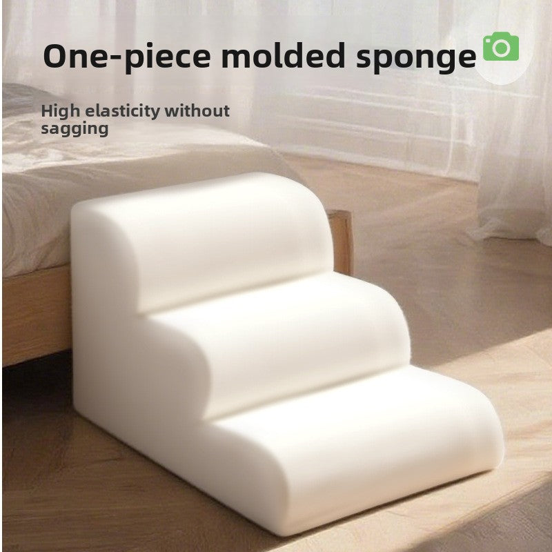 Khaki 30D sponge pet stairs with anti-slip surface