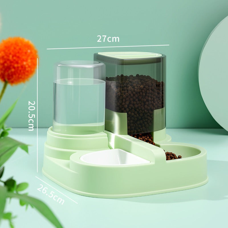 Automatic Cat Feeder and Water Dispenser with Sliding Cover and Controlled Portion Release