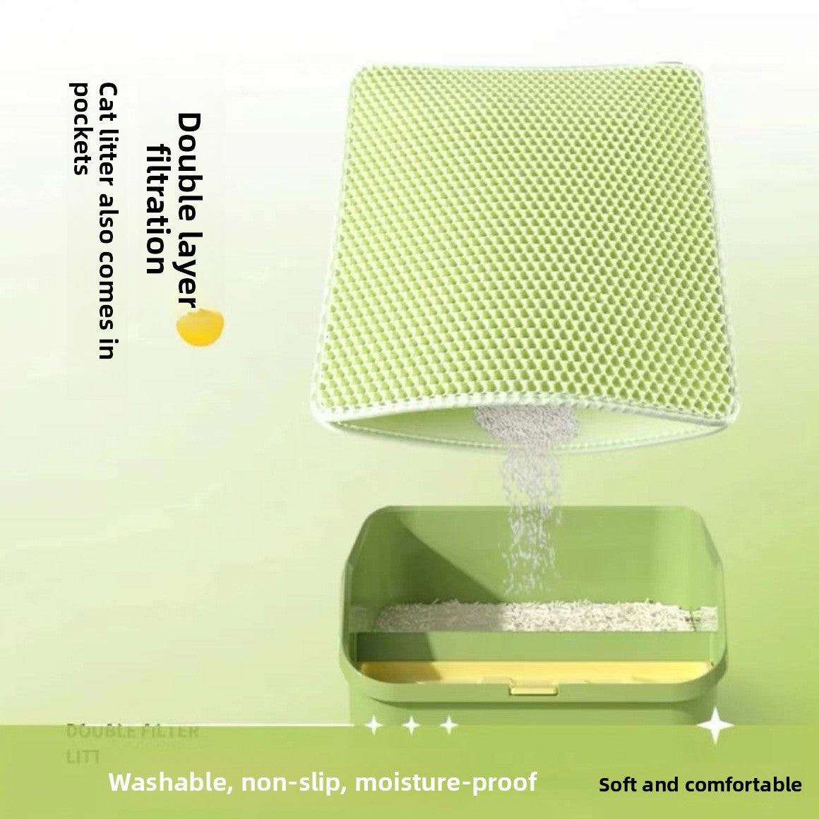 Double-layer EVA cat litter mat trapping litter, photo 20 of 77