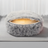 Grey semi enclosed long pile velvet cat bed, view 5