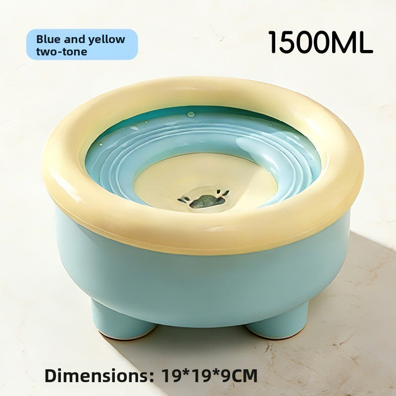 Splash-Proof Floating Dog Water Bowl with Anti-Spill Structure for Small to Medium Dogs