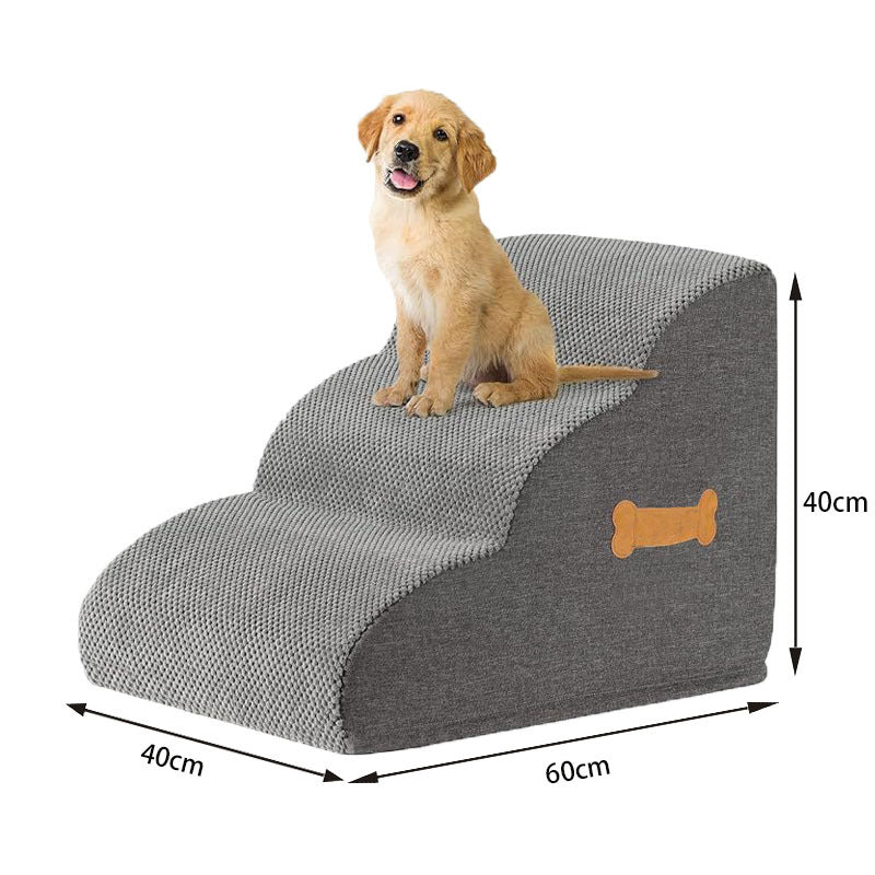 Gentle slope foam dog steps with grey cover, photo 7 of 11