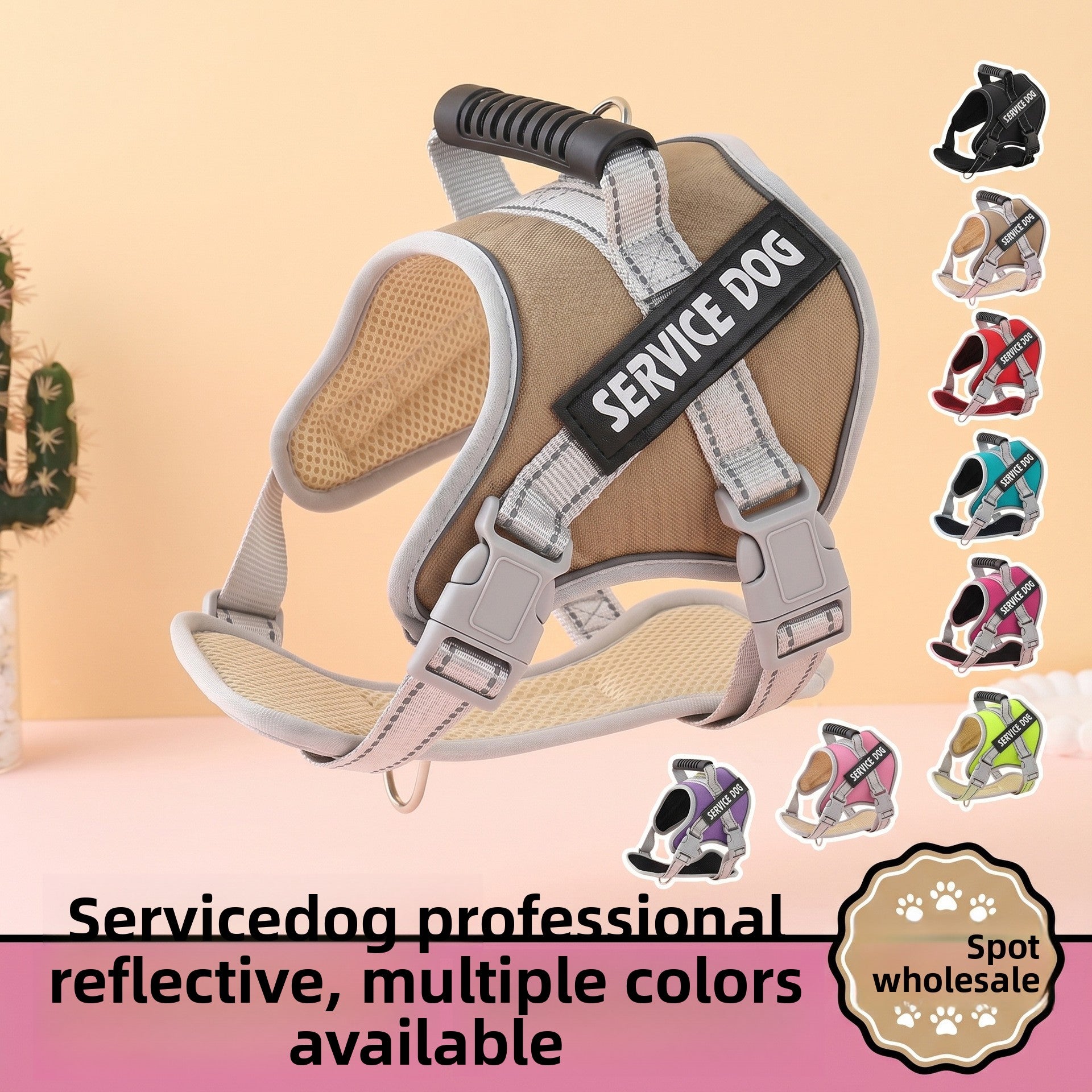 Breathable mesh no-choke dog harness in Oxford cloth, product image 1
