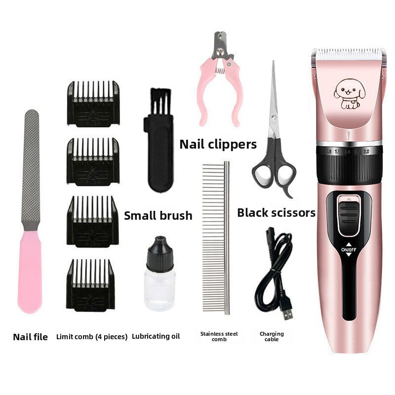 Rechargeable Low Noise Clipper Kit with Guide Combs for Dogs and Cats
