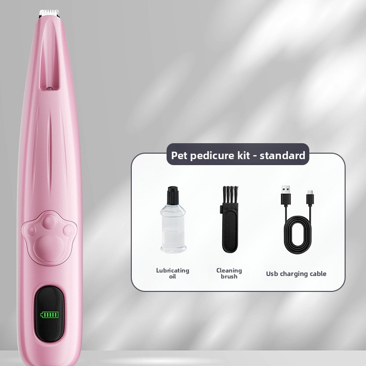 Rechargeable Paw Hair Shaver with LED Light and Ceramic Blade