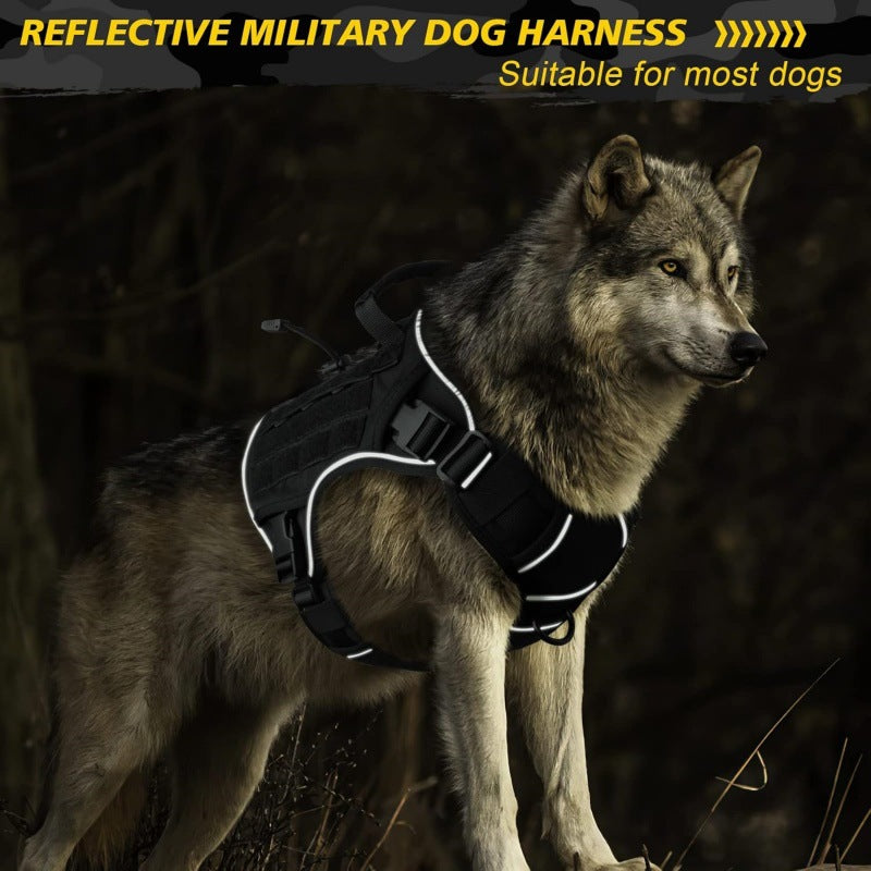 Tactical MOLLE dog harness vest for large dogs, product image 8