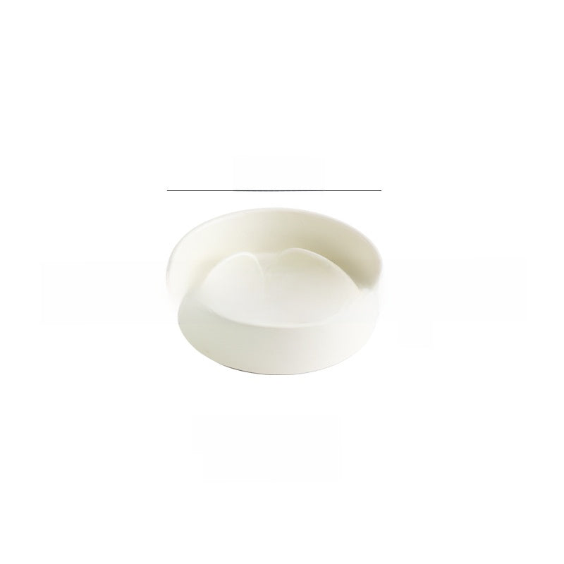 Ceramic Slow Feeding Pet Bowl with Small Flower Design and Optional Iron Stand