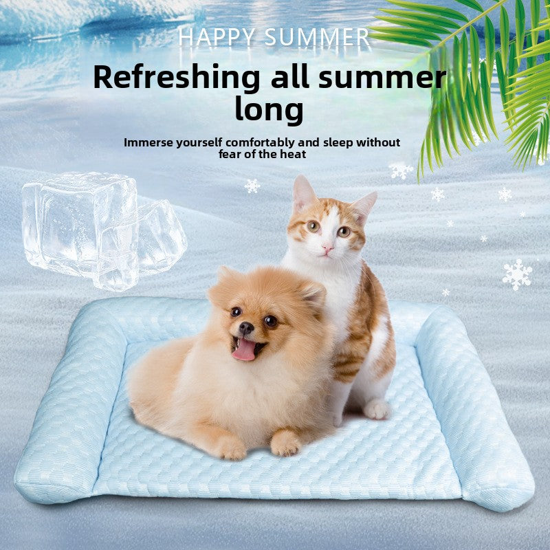 Summer pet cooling mat and ice pad, alternative angle view