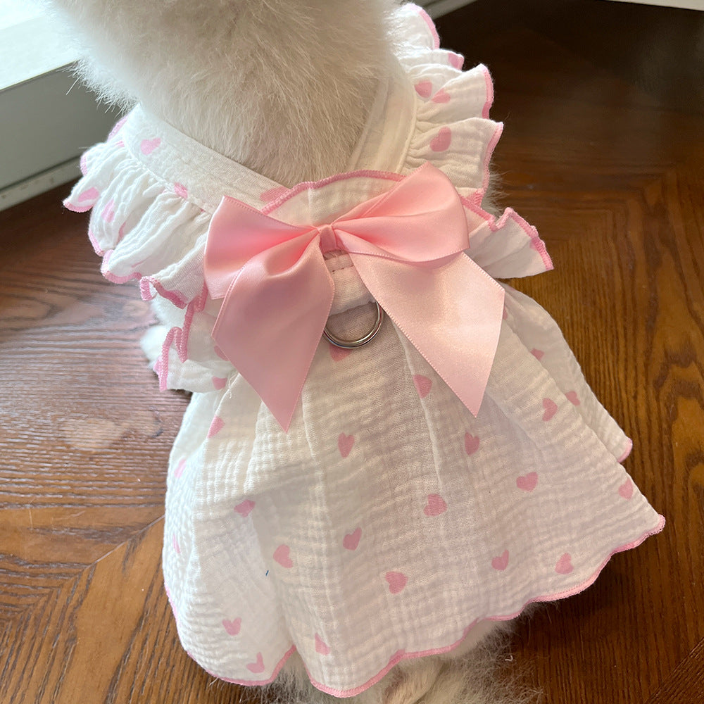 Heart print cotton dog dress, available in 5 colours, image 22