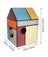 Corrugated cardboard cat nest house with checkerboard print design, view 9