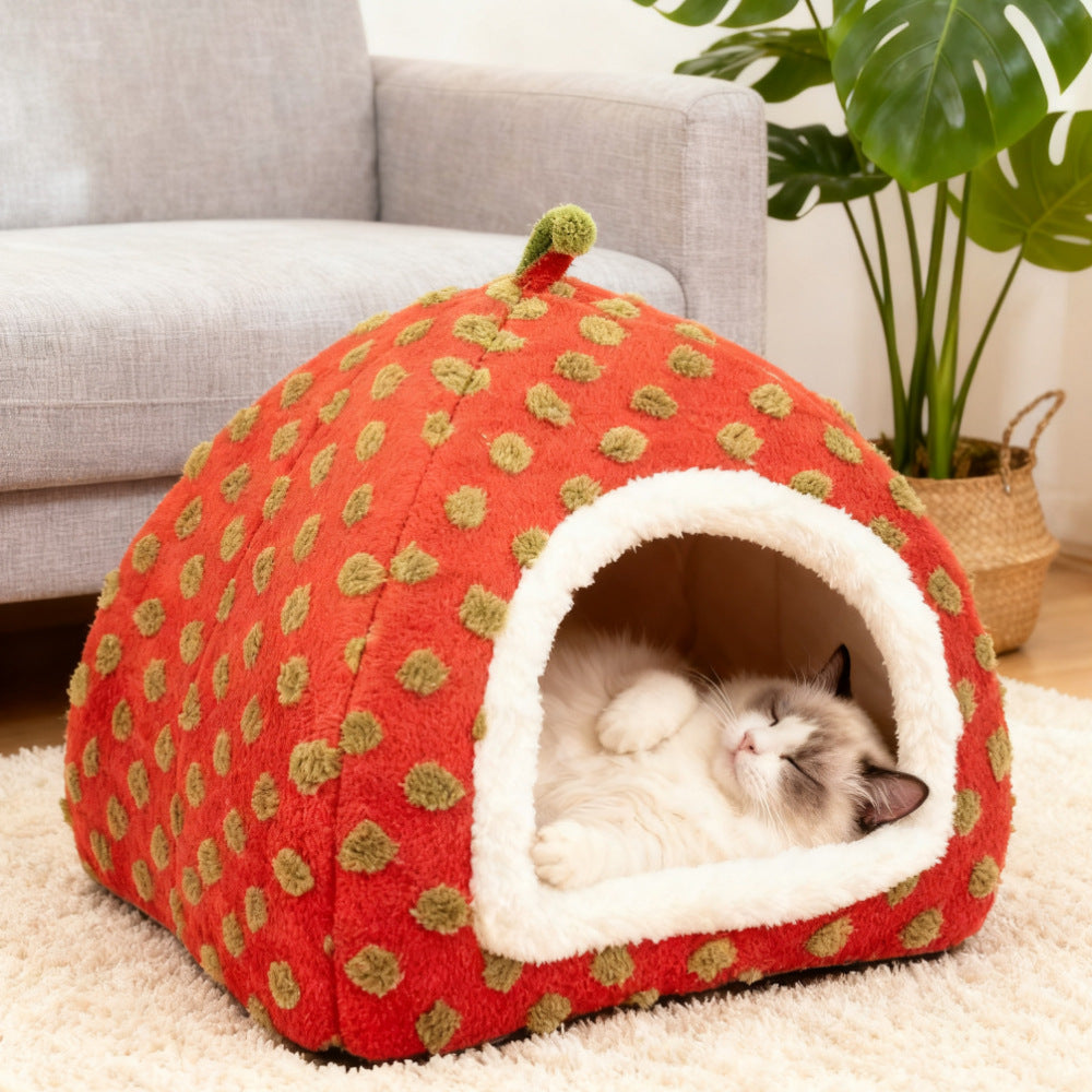 Enclosed triangle cat nest bed with cosy entrance opening, photo 9
