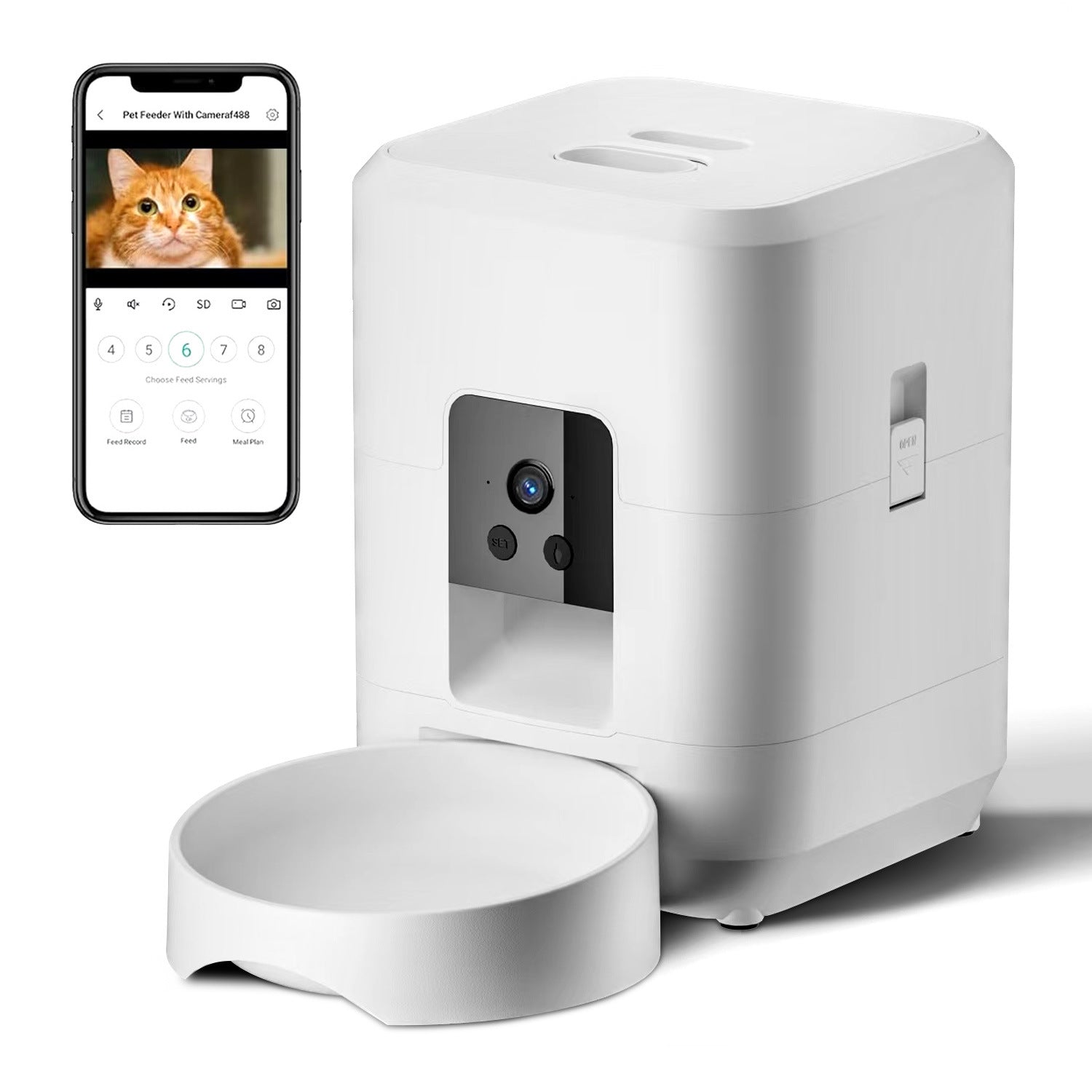 Smart 2L Pet Feeder with WiFi Timer and Remote Control for Cats and Dogs