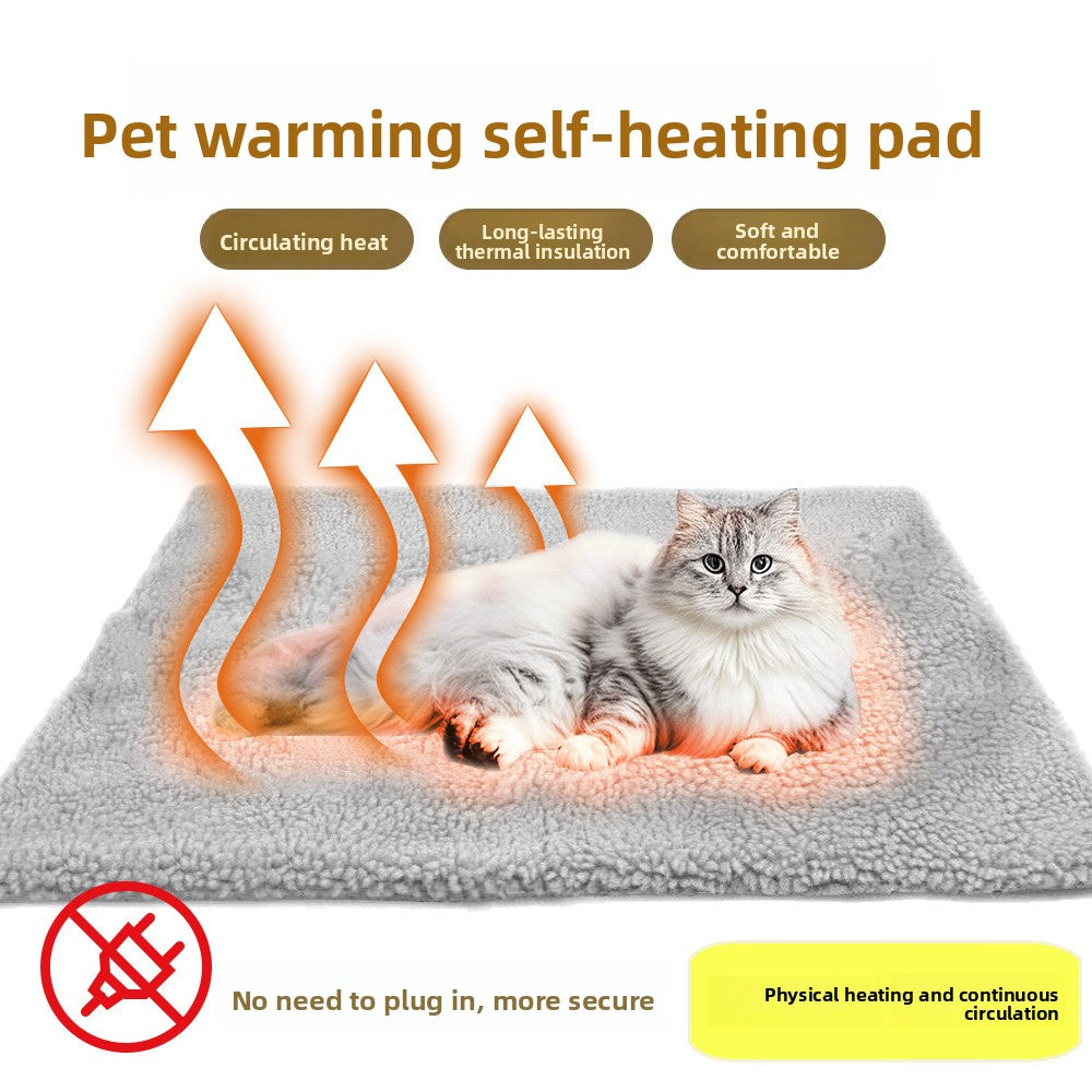 Pink footprint self-warming pet mat in 50 by 40cm