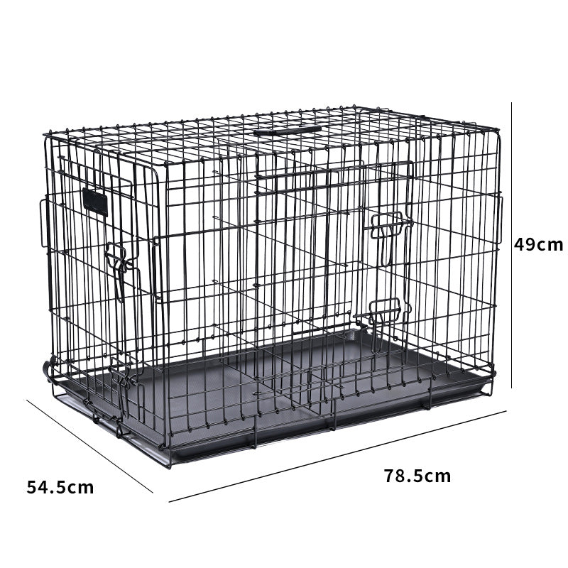 Foldable wire pet crate with removable tray, detail photo 5