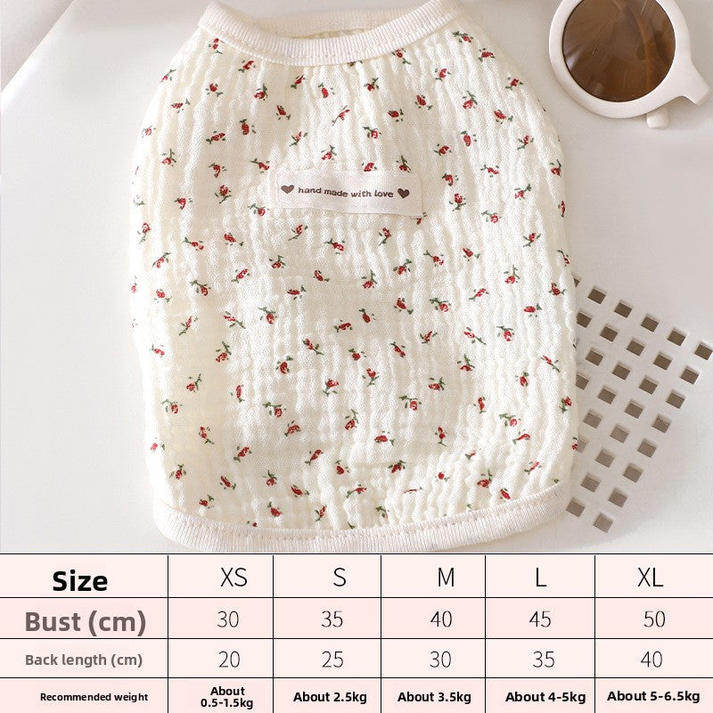 Cotton summer dog vest and strap top, available in 12 styles, image 48