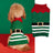 Christmas knitted pet jumper with festive design in Wine Red Gingerbread, material detail