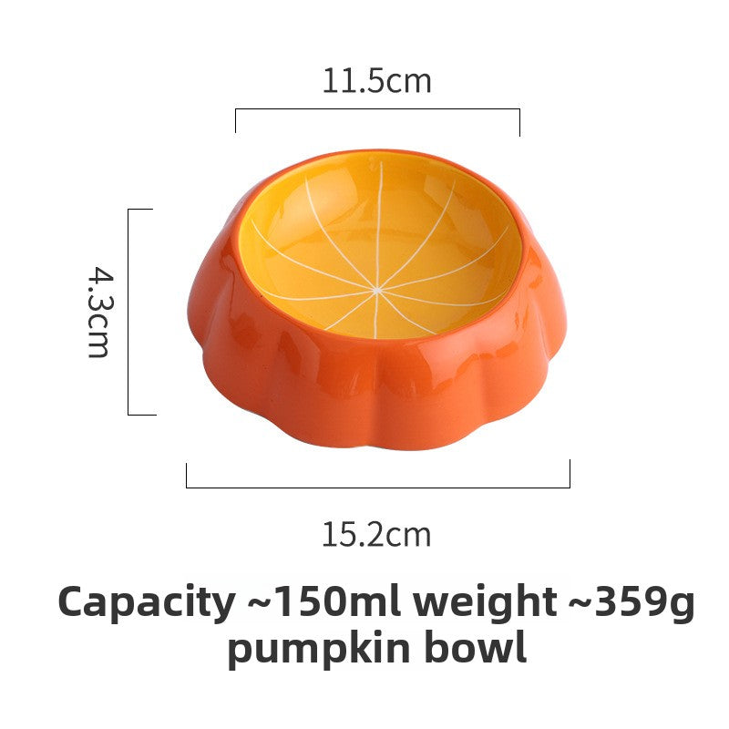 Ceramic Fruit-Shaped Pet Feeding Bowl with Anti-Spill Base in Small and Large Sizes