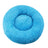 Round long plush nest bed for cats and dogs in Blue