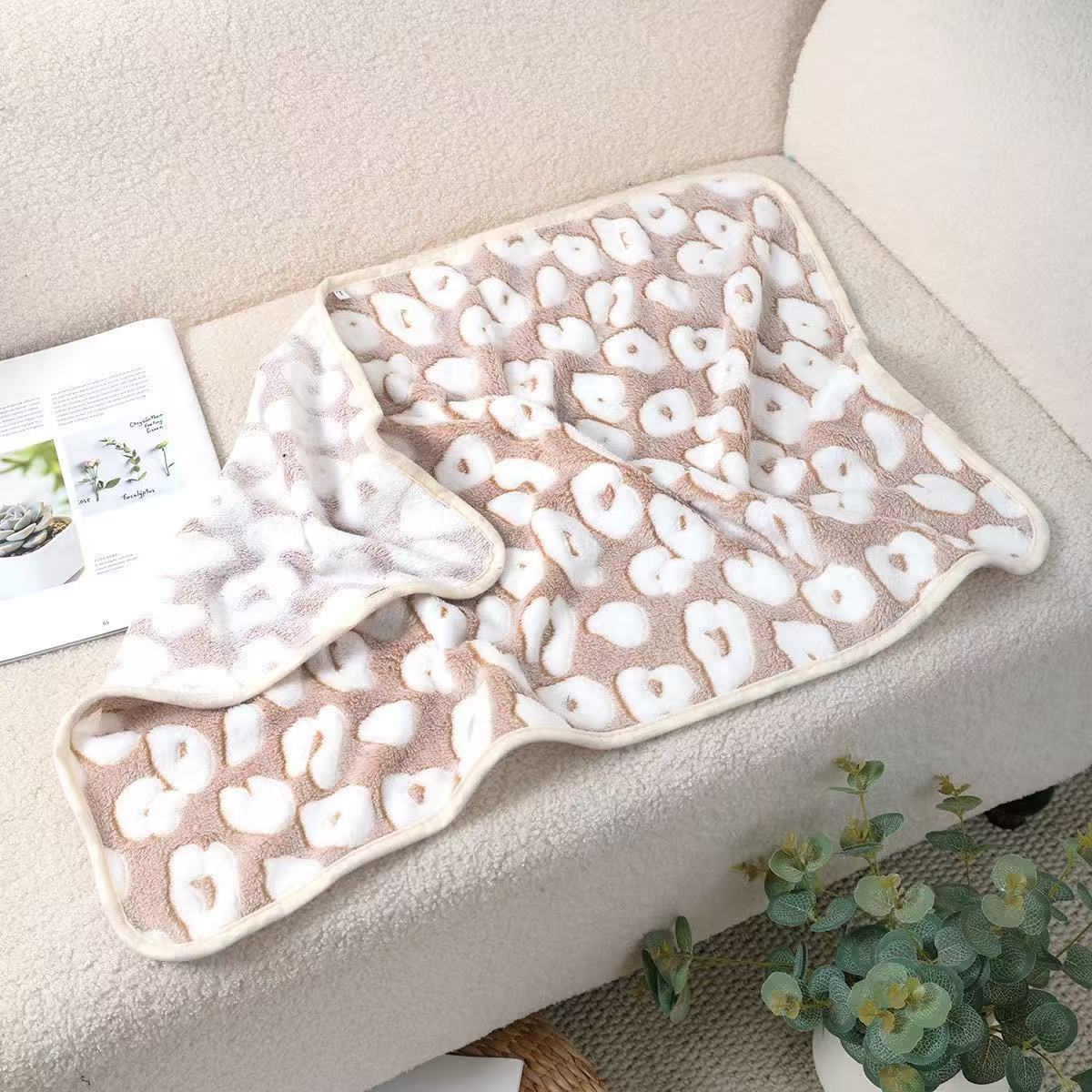 Soft warm fleece blanket for small pets, full product photo